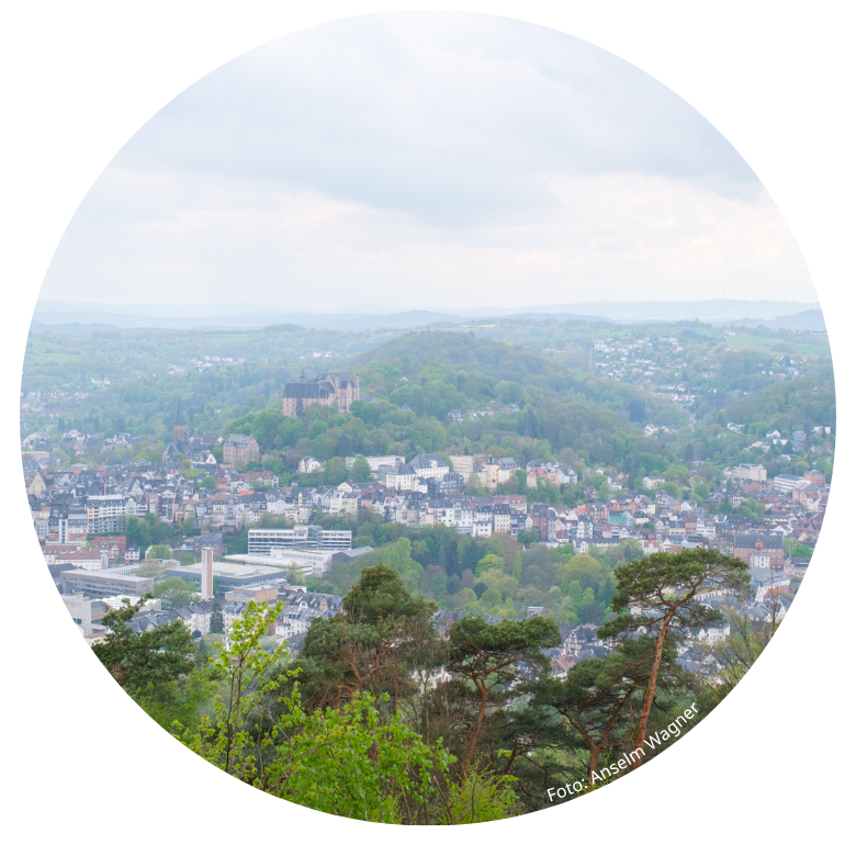 Panoramablick auf die Universitätsstadt Marburg